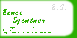 bence szentner business card